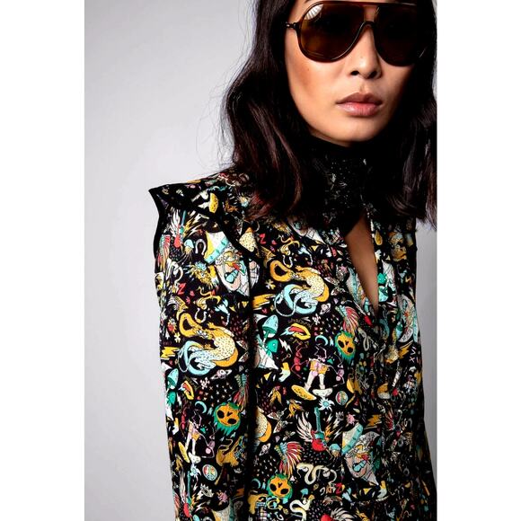 Zadig & Voltaire Rosier Circus Print Dress Midi Multi XS - Picture 4 of 16